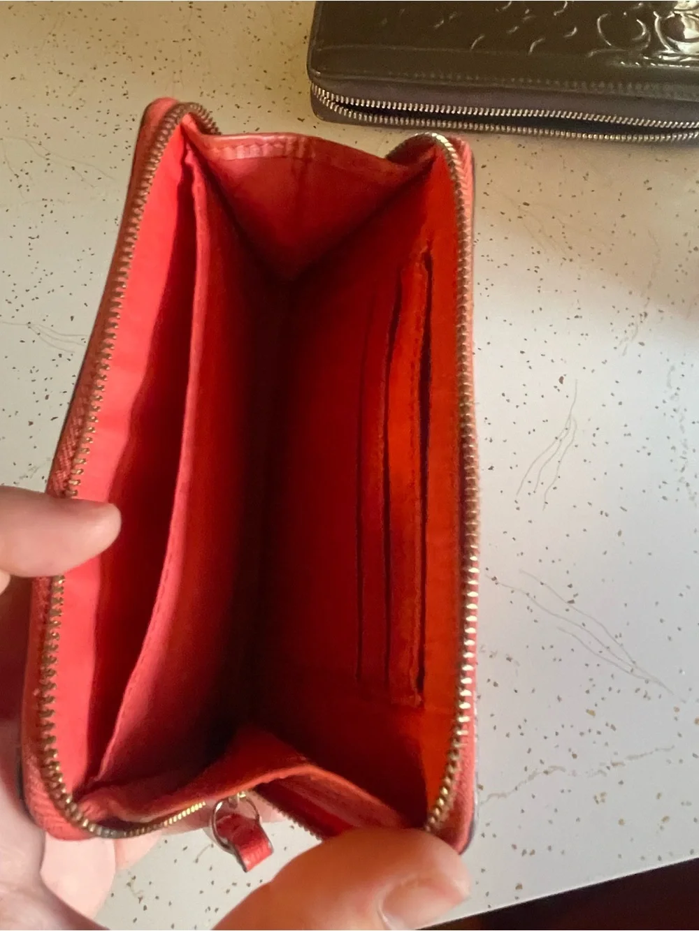 Red Leather Wristlet Phone Wallet - Coach